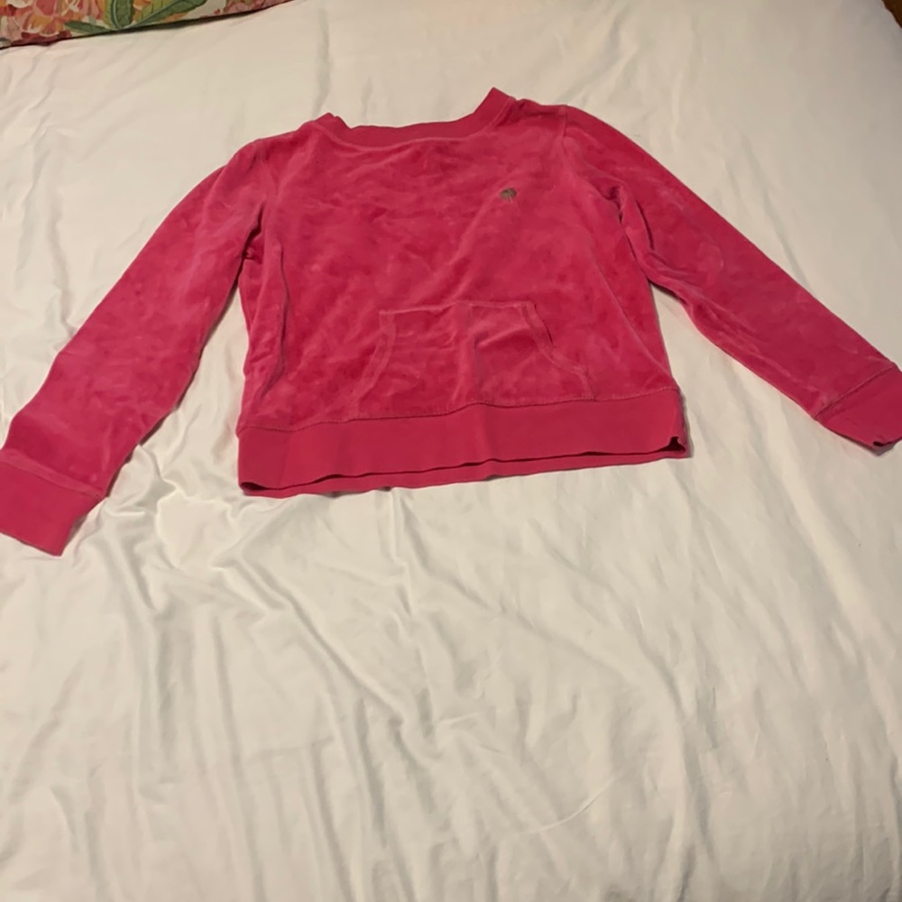 Hot Pink Velour Crewneck Sweatshirt